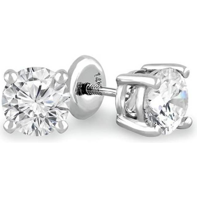 Majesty Diamonds MD240230 0.33 CTW Round Diamond 4-Prong Stud Earrings in 14K White Gold