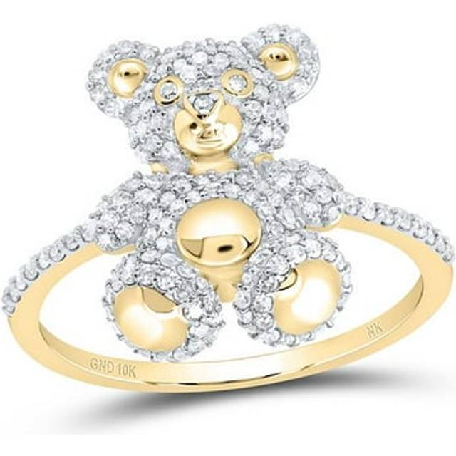 GND 181796 10K 0.5 CTW Diamond NK Fashion Teddy Bear Ladies Ring