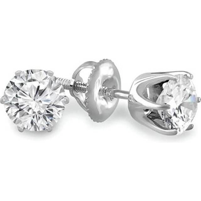 Majesty Diamonds MD240237 0.25 CTW Round Diamond 6-Prong Stud Earrings in 14K White Gold