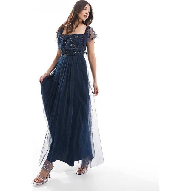 Maya Deluxe Floral Embellished Bardot Maxi Dress