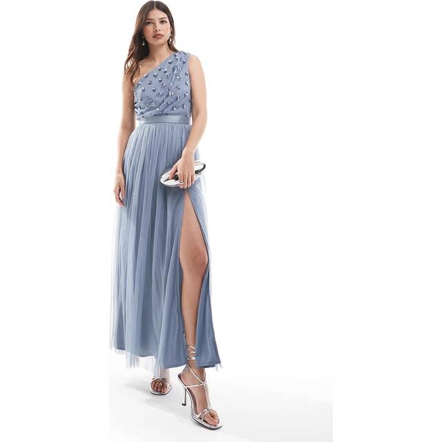 Maya Deluxe Embellished Asymmetric Sash Belt Maxi Dress