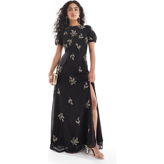 Maya Deluxe Beaded Floral Maxi Dress