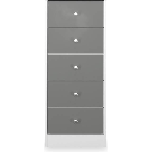 Bennet 5 Drawer Tallboy Chest of Drawers | White or Grey | Roseland