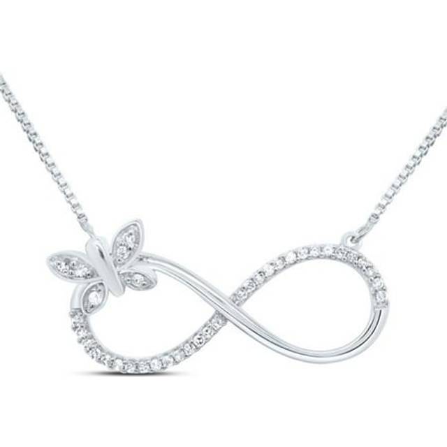 GND 184790 18 in. 0.1 CTW Diamond P1 Gift Butterfly Necklace