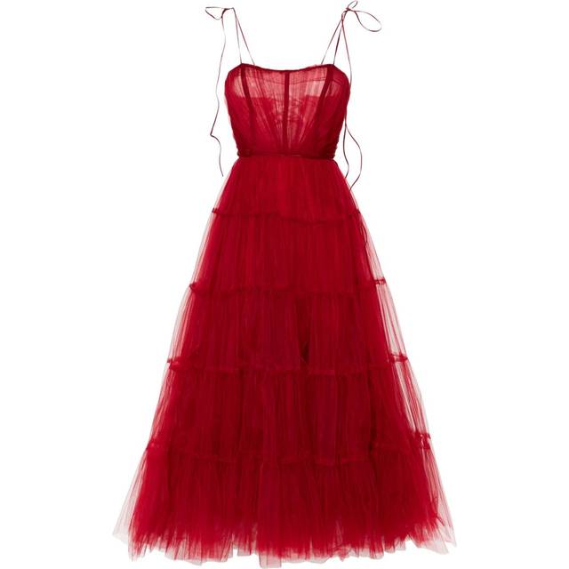 Ana Radu - tulle maxi dress - women - Polyester - XL - Red