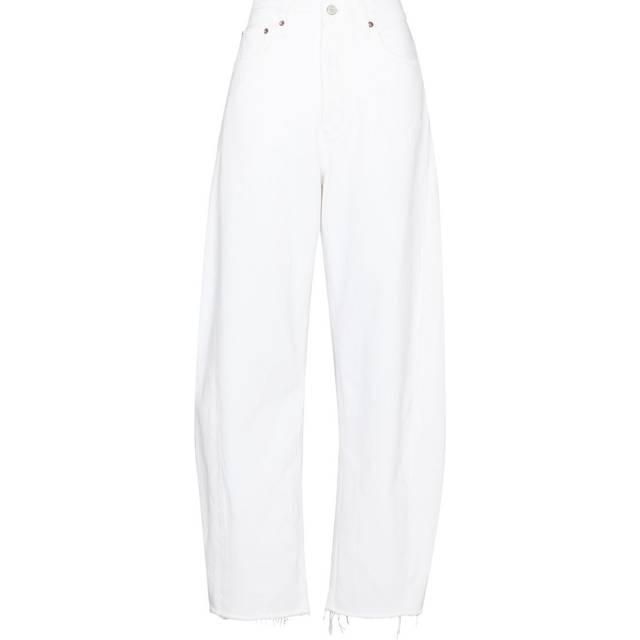AGOLDE - high-waist wide-leg jeans - women - Organic Cotton - 23 - White