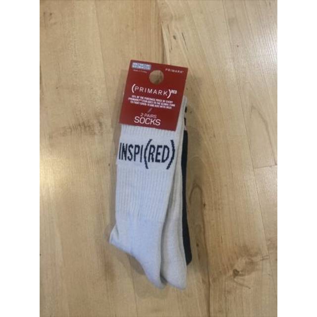 Inspi(red) - 2 pairs of socks size 6-11 beige and black