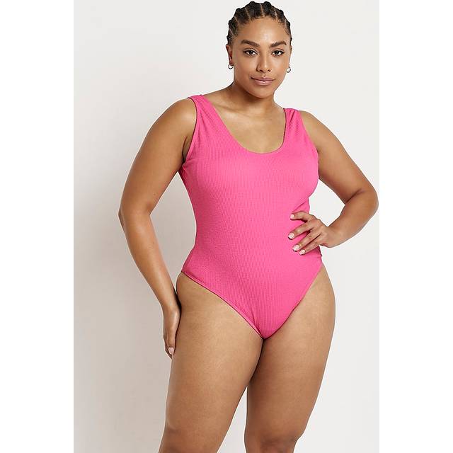 River Island Womens Plus Pink Textured Swimsuit - 20