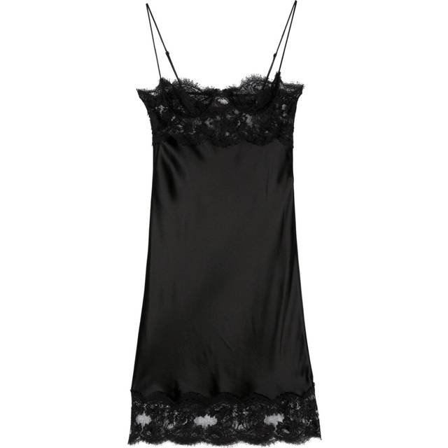 Saint Laurent - Kleid slip dress - women - Polyamide/Silk/Cotton - 38 - Black