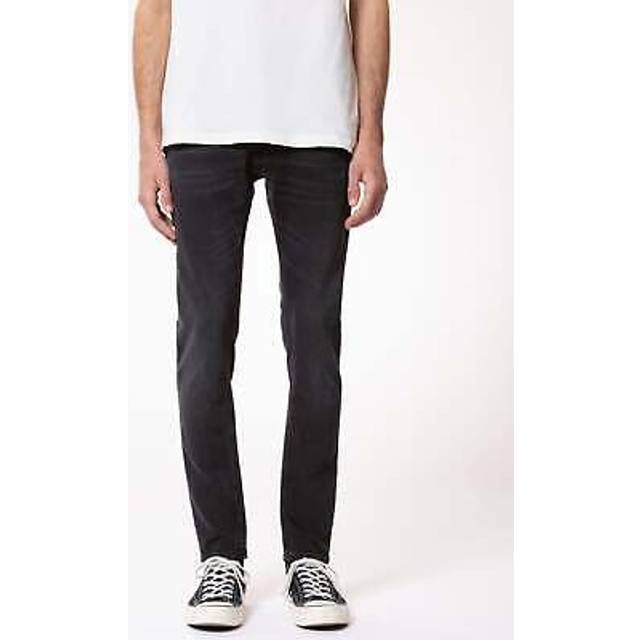 Nudie Jeans Tight Terry Soft Black Mid Waist Tight Fit Men's Organic Jeans W28/L30 Sustainable Denim (W28/L30)