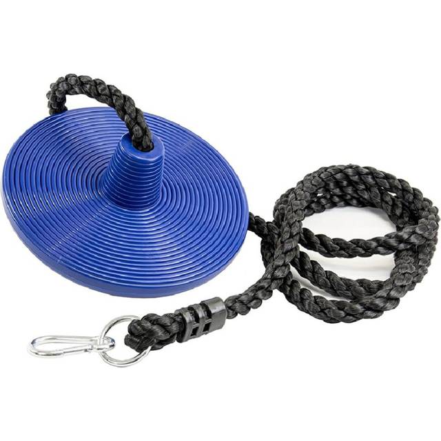 Squirrel Products Heavy Duty Plastic Tree Swing - Disc Rope Swing with Leg Protectors - Additions & Replacements - Outdoor Play Equipment - Blue