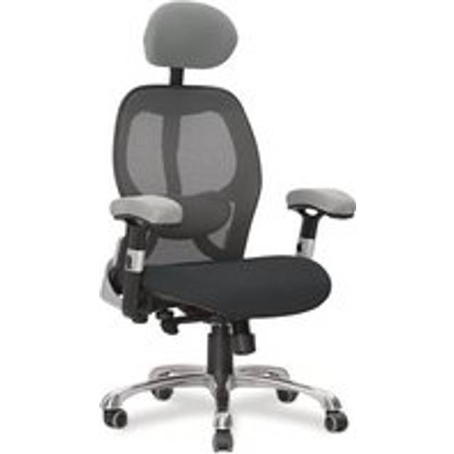 Ergonomic Luxury High Back Executive Two Tone Mesh Chair Certified for 24 Hour Use - Grey - Black