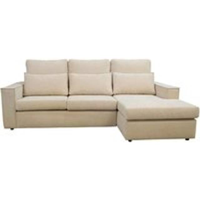 Luxury Life - Soho Linen Fabric 4 Seater L-Shape Corner Sofa in Beige (Right Hand Corner)