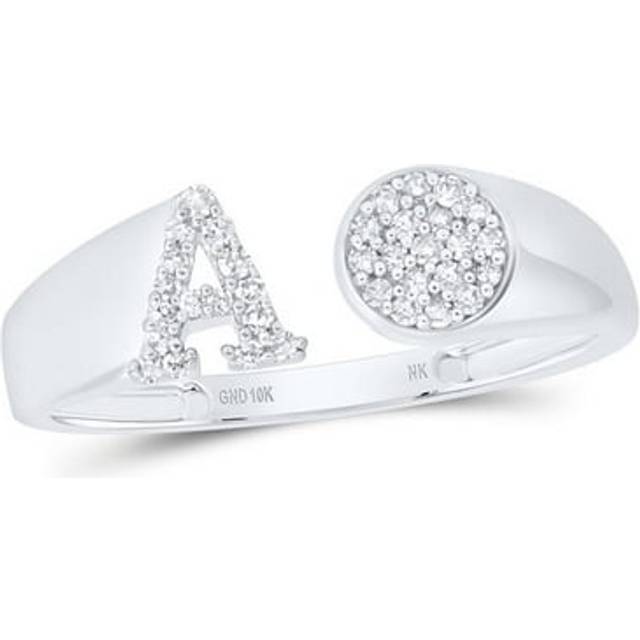 GND 176854 0.125 CTW Diamond NK Gift Initial A Round Ladies Ring