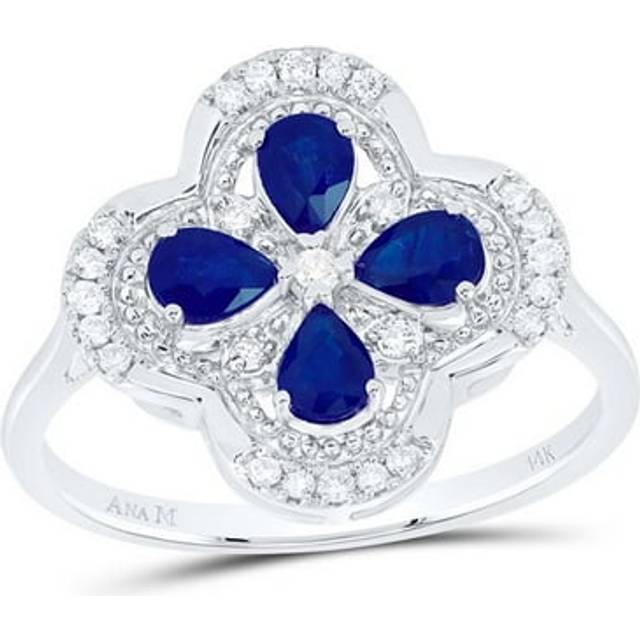 GND 183117 0.16 CTW Diamond Ana M0.75 CT Natural Gem Clover Ring