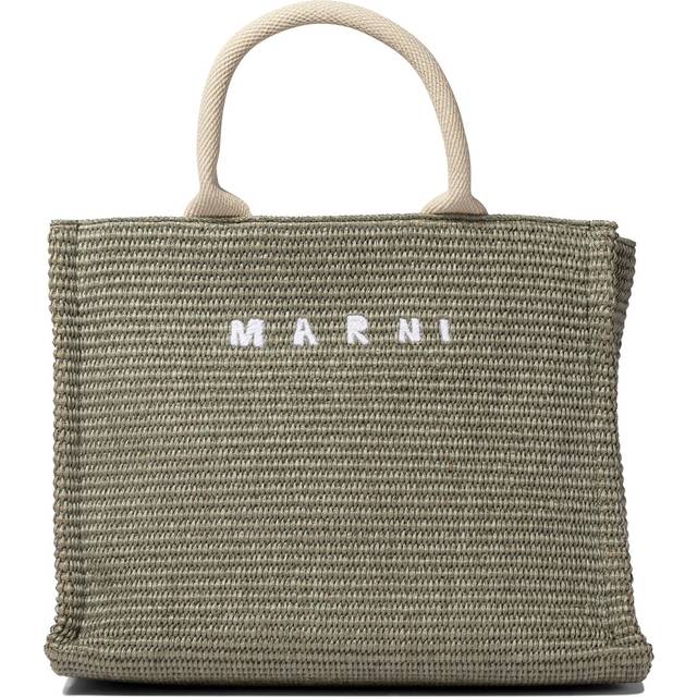 Marni, Tote Bags, female, Green, ONE SIZE, Green Cotton Handbag with Handles and Strap