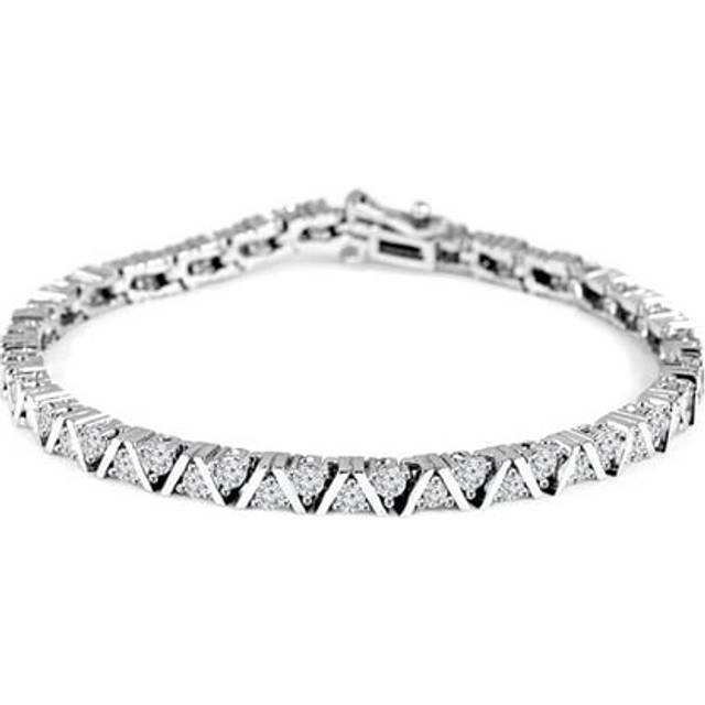 Majesty Diamonds MD240281 3.4 CTW Round Lab Created Diamond Tennis Bracelet in 14K White Gold