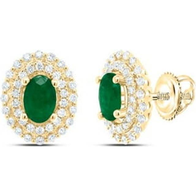 GND 177799 0.5 CTW Diamond Ana Mens 6 x 4 mm Oval EM Natural Gem Earring