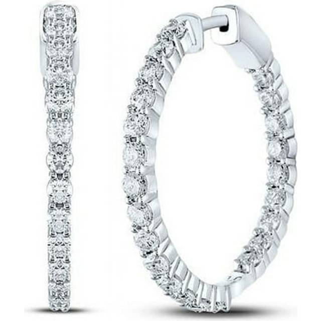 GND 167076 3 CTW Diamond NK High Hoops Earring