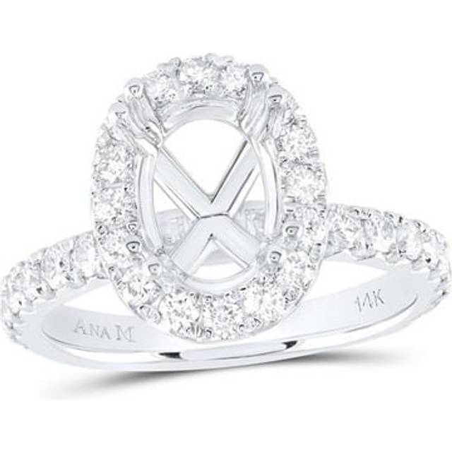 GND 178856 1 CTW Diamond Ana Mens 2 CT Oval Semi-mount Single Halo Engagement Ring