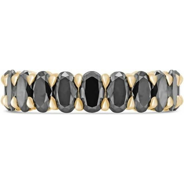 Majesty Diamonds MD240311 4.8 CTW Oval Black Diamond Shared-Prong Full Eternity Anniversary Wedding Band Ring in 14K Yellow Gold - Size 6.25