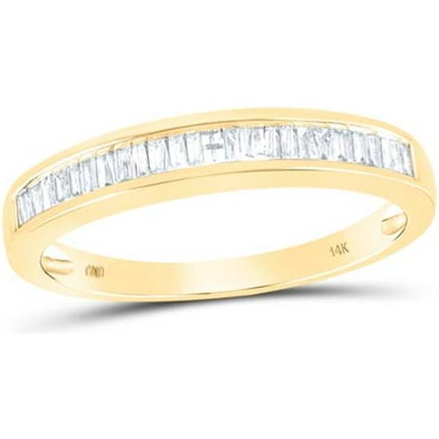 GND 13859 14KT Yellow Gold 0.25 CTTW Womens Baguette Diamond Wedding Band Ring - Size 7