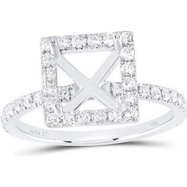 GND 178897 0.625 CTW Diamond Ana M 2CT-CPC Semi-Mount Single Halo Bridal Ring