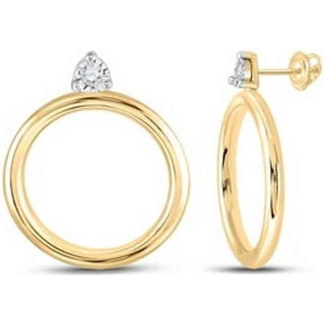 GND 150369 0.05 CTW Sterling Silver Womens Round Diamond Fashion Circle Earrings
