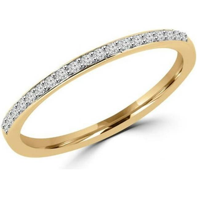 Majesty Diamonds MDR130032 0.125 CTW Round Diamond Semi-Eternity Thin Wedding Anniversary Band Ring in 14K