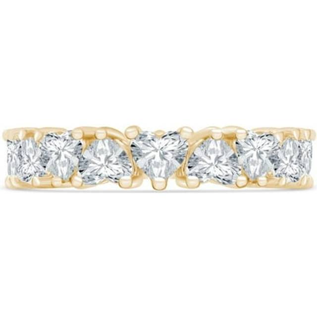 Majesty Diamonds MD240314 3.66 CTW Heart Lab Created Diamond Full Eternity Anniversary Wedding Band Ring in 14K Yellow Gold - Size 6.5