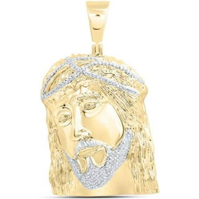 GND 182057 1 CTW Diamond NK Jesus Face Mens Charm