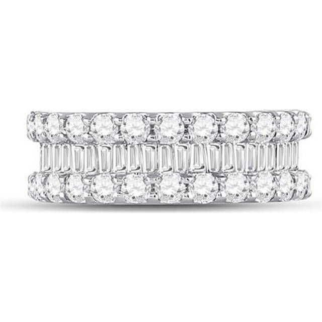 GND 125164 2.62 CTW 14KT White Gold Womens Round Diamond Anniversary Band Ring, Size 7