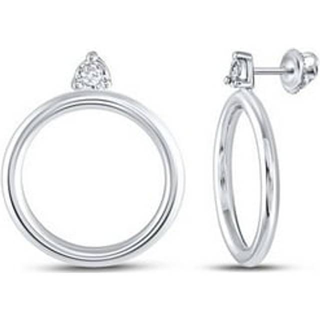 GND 149682 0.05 CTW Sterling Silver Womens Round Diamond Fashion Circle Earrings