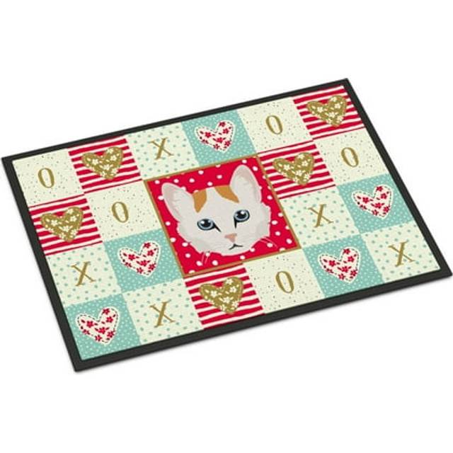 """""Caroline's Treasures Turkish Van Cat Love Indoor or Outdoor Mat 24x36 doormats  Multicolor"""""