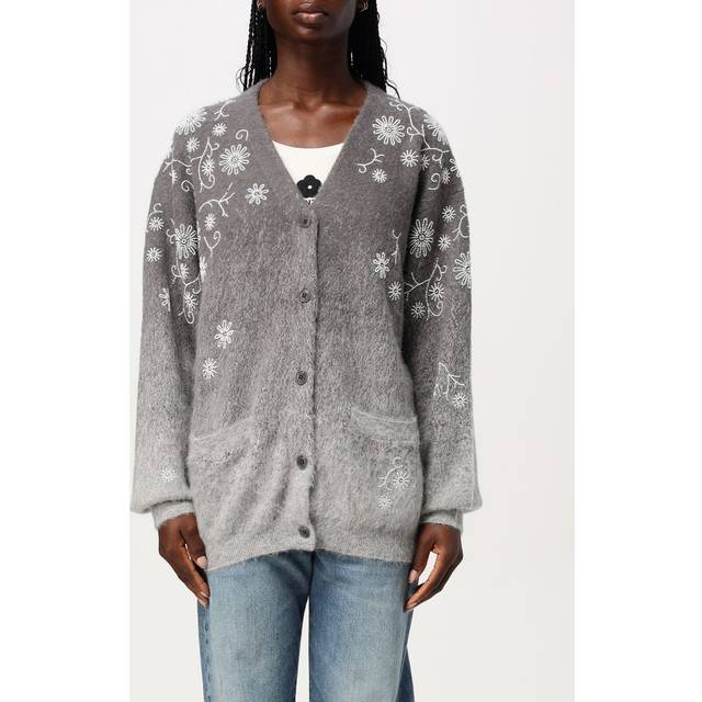 Kenzo, Cardigans, female, Gray, S, Cardigan with beads