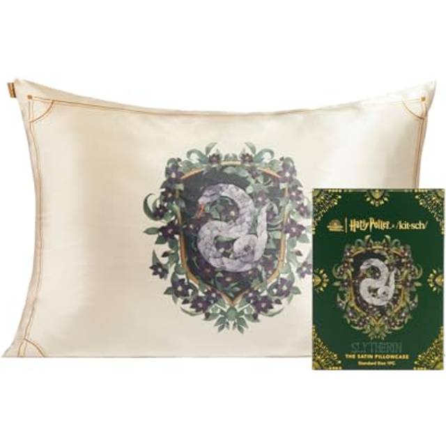 Kitsch x Harry Potter Slytherin Satin Pillowcase with Zipper for Hair & Skin - Double-Sided  Softer Than Silk  Wrinkle-Free  Machine Washable  Frizz C