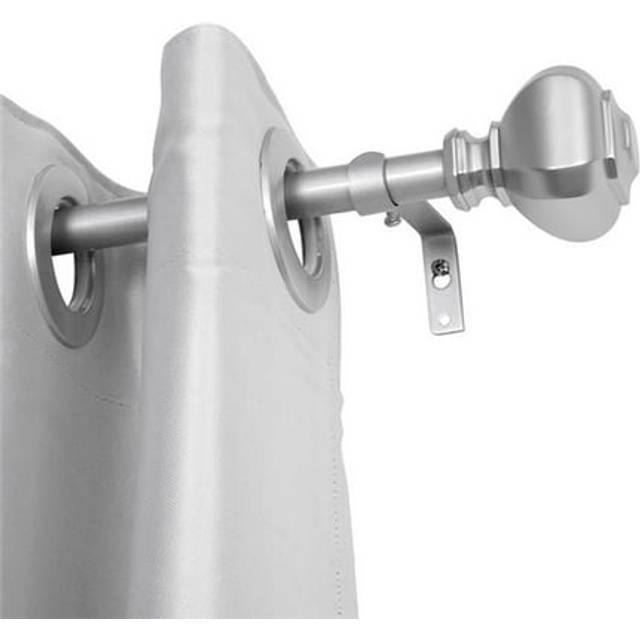 0.75 in. Single Decorative Drapery Adjustable Curtain Rods for Windows 28 to 48 in. - Nickel