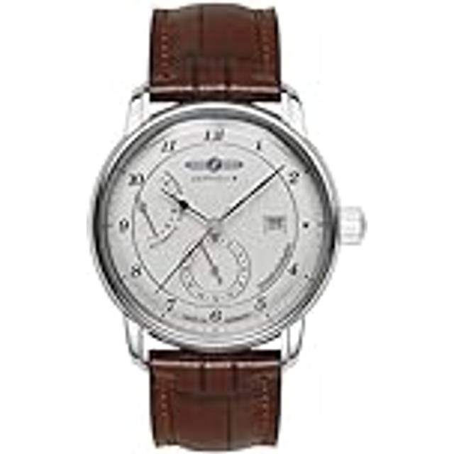 Zeppelin Friedrichshafen Leather Strap White Dial Automatic 85901 Men's Watch vit