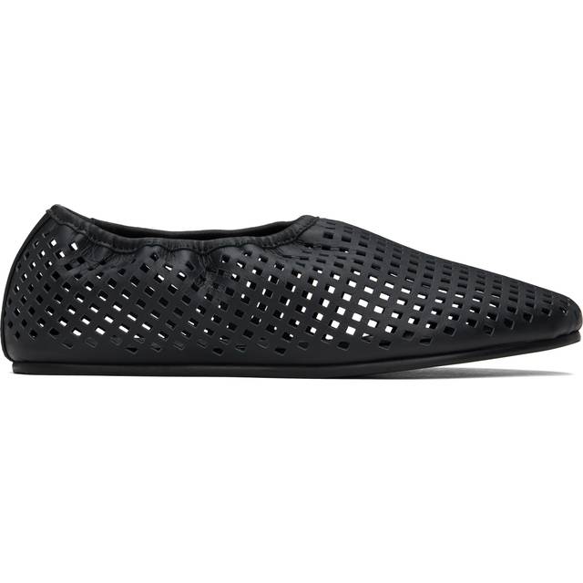 St. Agni Black Perforated Ballerina Flats - Black - IT 39