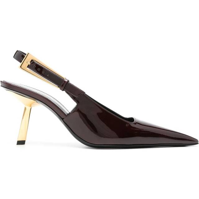 Saint Laurent - 80mm Lee pumps - women - Calf Leather/Patent Calf Leather/Calf Leather - 35 - Brown