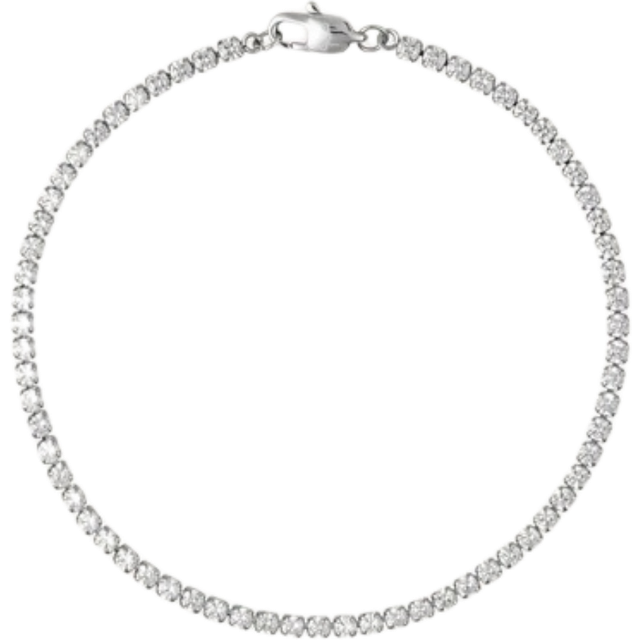 Shiny tennis medium bracelet silver