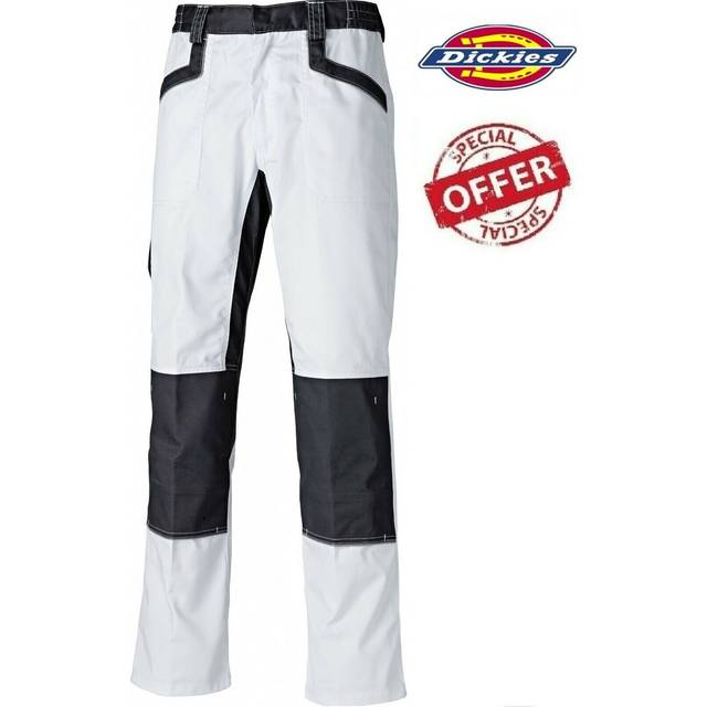 Mens dickies trouser clearance painters decorators in1001 white 30+44+48'' waist