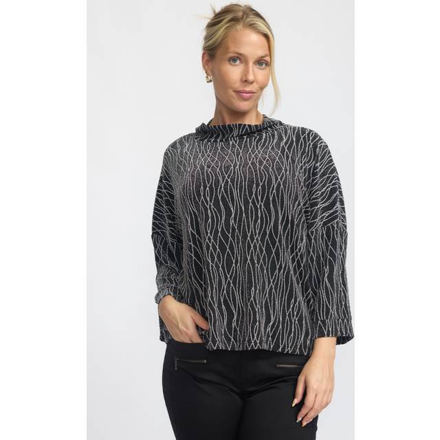 2-Biz, Blusar & Skjortor , Dam, L, Svart Glitterblus - black (L)