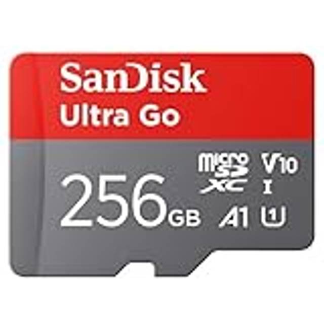 Ultra Go micro SDXC card + SD adapter 256GB (For Android Smartphones and Tablets, Memory card up to 150 MB/s, Full HD Video, V10, A1 Faster App
