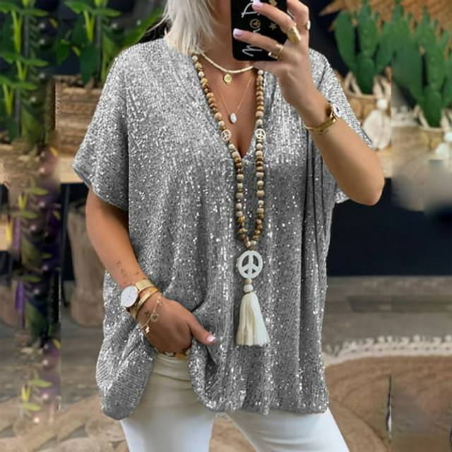 Knot Detail Asymmetric One Shoulder Sequin Top Black - black