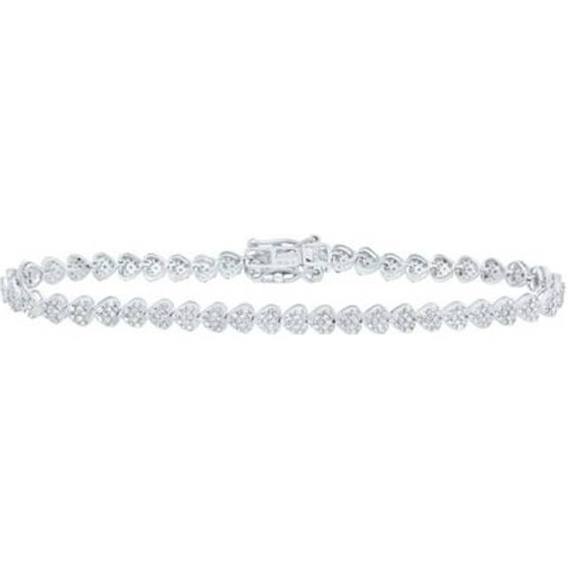 GND 187752 10K 7 in. 0.87 CTW Diamond NK Fashion Heart Bracelet