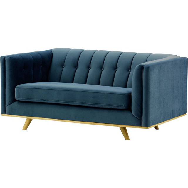 Afsheen 2-Seater Velvet Sofa - Blue (79&#34; H x 169&#34; W x 99&#34; D/2)