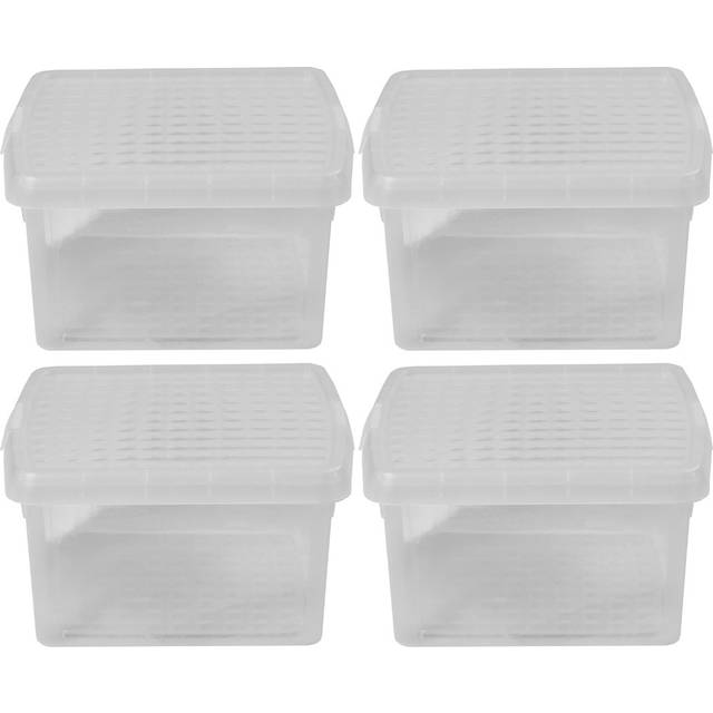 Wham 4x 9.01 9L Square Clip Box & Lid Clear/Clear/Clear, none