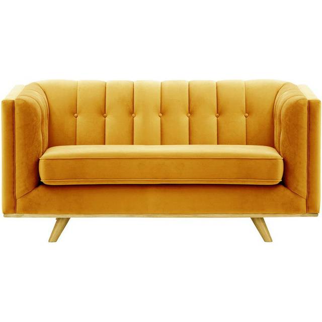 Afsheen 2-Seater Velvet Sofa - Yellow (79&#34; H x 169&#34; W x 99&#34; D/2)