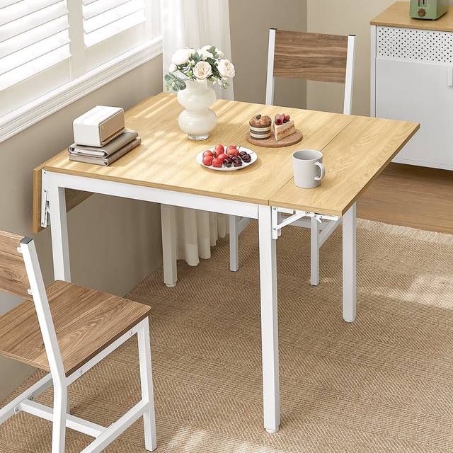 Borough Wharf Brimmer Extendable Dining Table Natural Oak/White